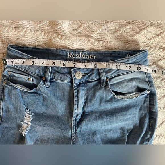 Resfeber Los Angeles Designer Medium Wash, Distressed Jeans Women’s Size 6 - Picture 16 of 16